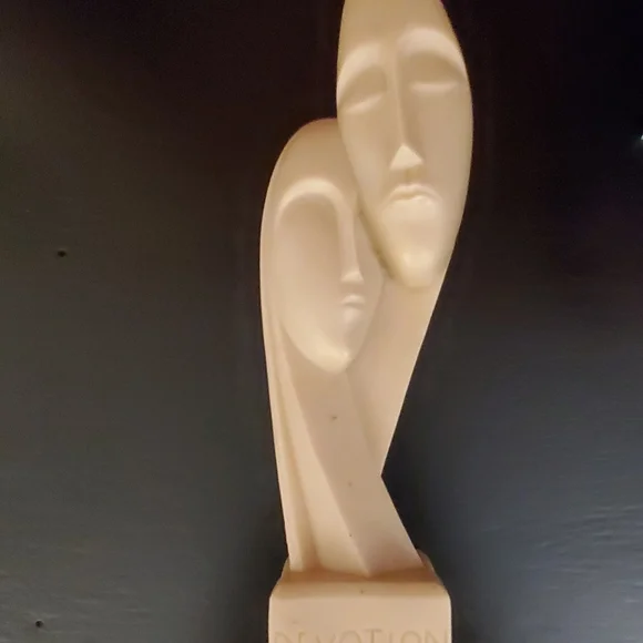 Devotion Cycladic Idol Love Between Couple Statue Marble Handmade Sculpture